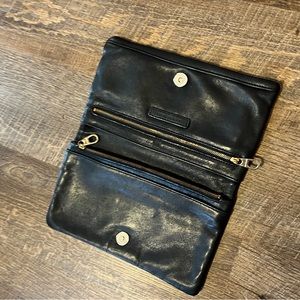 Ann Taylor Fold Over Soft Leather Clutch